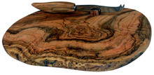 Olive Wood Cheese Board with Knife