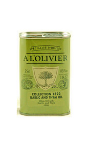 A L'Olivier garlic and thyme flavored and infused olive oil