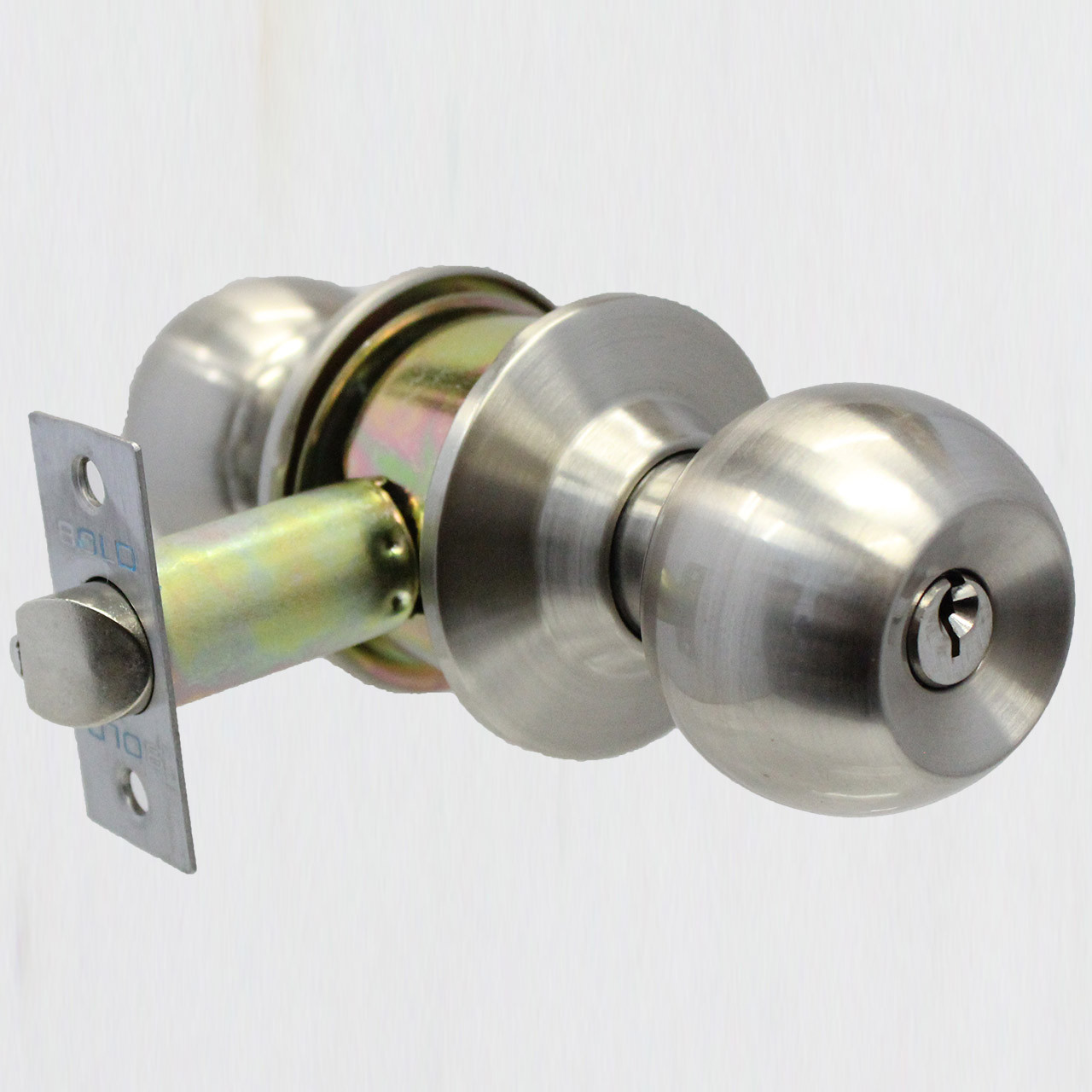 silver door knob with lock