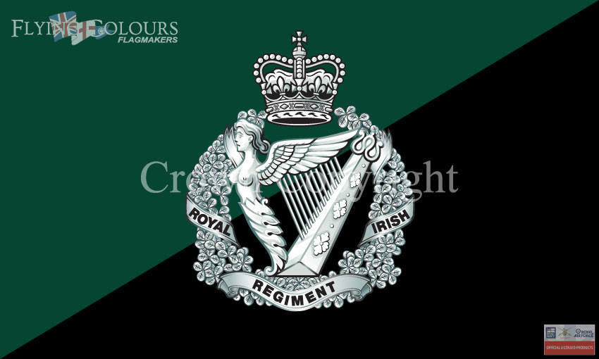 Royal Irish Regiment Flag 5'x3' British Military Forces Armed Forces 