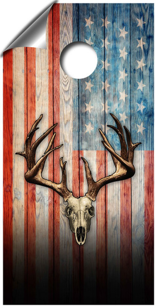 deer flag skull cornhole american wrap boards wraps decals westgeorgiacornhole corn hole close wood stencil