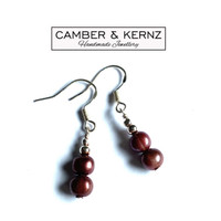 Maroon Pearl .925 Sterling Silver Earrings