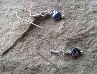 Haematite Heart single drop 925 Sterling Silver earrings