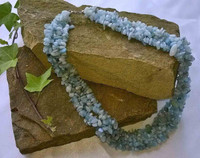 Woven Aquamarine nugget collar with 925 Sterling Silver fastening