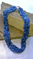 Woven Kyanite nugget collar with 925 Sterling Silver fastening