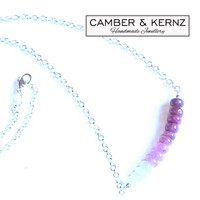 Shaded Ombre Ruby Rondels 19" .925 Necklace