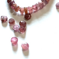 October - 3mm faceted rondel Pink Tourmaline - Cleanses Emotional Depression & Anxiety