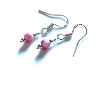 Round Pink Tourmaline .925 Sterling Silver Earrings