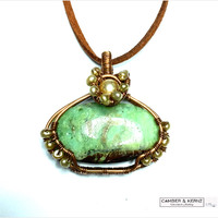 Green Chrysocolla & Pearl Necklace