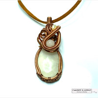White Moonstone Copper Necklace