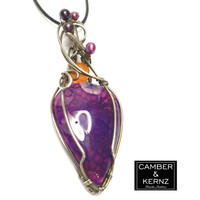 beautiful image highlighting the pearls, carnelian and the dragon vein pendant