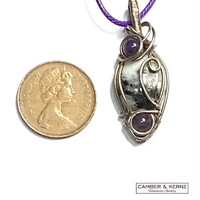A0088 Size guide of Moonstone and Amethyst  Pendant