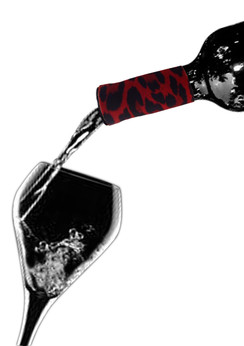 Wine Collars by Qyze | Designer Wine Accessories | Red Leopard Drip Ring