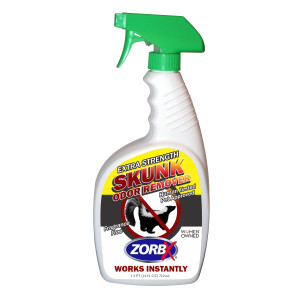 Eliminate skunk odors instantly with ZORBX 24 oz. Skunk Odor Remover