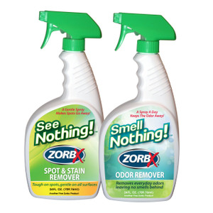 Eliminate stains and odors with ZORBX 24 oz. See Nothing and Smell Nothing value pack