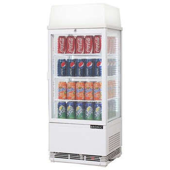 Bromic CT0080G4LW Countertop Beverage Chiller w/Lightbox Flat Glass - 78 Litre