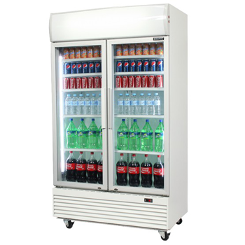 Bromic GM1000L LED White Glass Door Chiller w/Lightbox - 1000 Litre