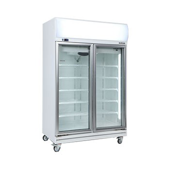 Bromic GD1000LF Upright Double Glass Door Chiller w/Lightbox - 976 Litre