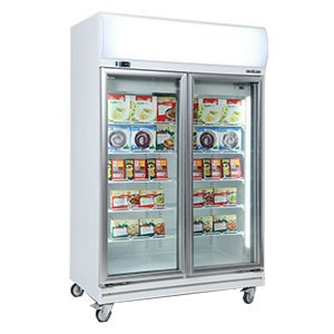 Bromic UF1000LF Double Glass Door Fan Forced Freezer w/Lightbox