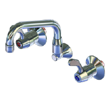 Yellow Tapware 180mm Swing Aerated Spout Wall Mount Sink Set