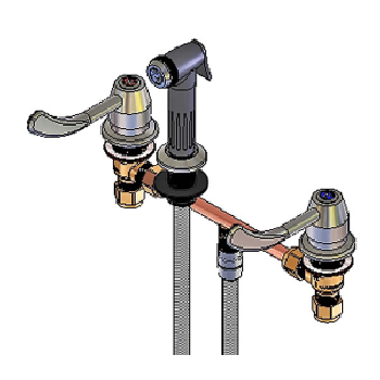 Yellow Tapware Bar Ser with Hot and Cold Lever Taps