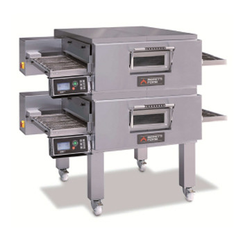 Moretti Forni TT98E/2 Series Double Deck Conveyor Oven with Legs and Castors