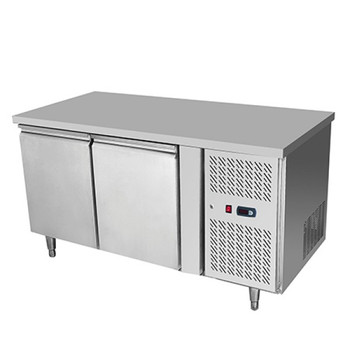 Snowman BSL1360 Stainless Steel 2 Solid Doors Undercounter Bench Freezer