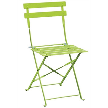 Bolero Green Pavement Style Steel Folding Chairs (Pack of 2) (GH552)