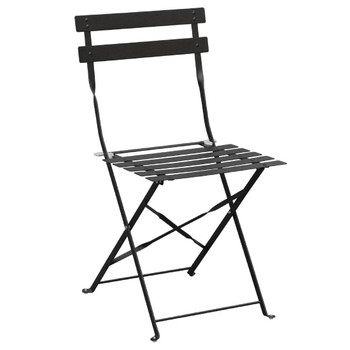 Bolero Black Pavement Style Steel Folding Chairs (Pack of 2) (GH553)