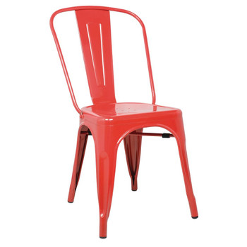 Bolero Red Steel Bistro Side Chair (Pack of 4) (GL330)