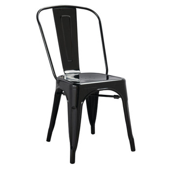 Bolero Black Steel Bistro Side Chair (Pack of 4) (GL331)