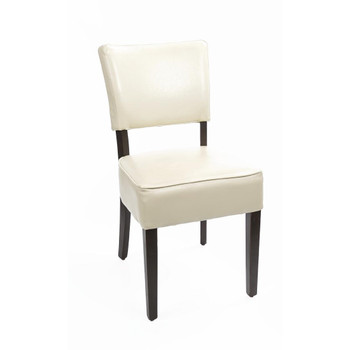 Bolero Chunky Faux Leather Chairs Cream (Pack of 2) (GF958)