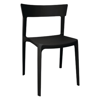 Bolero Black Polypropylene Bistro Side Chairs (Pack of 4) (GM667)