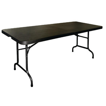 Bolero Centre Folding Utility Table 6ft Black (CB518)