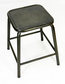 Bean Metal Stackable Retro Chair Height Stool 450mm Coffee Rust