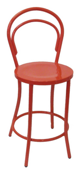 Bentwood Metal Bar Stool Replica Thonet Red
