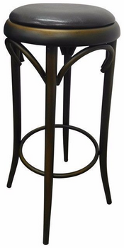 Bentwood Replica Thonet Stool 75cm Bar Seating Copper Brown Seat