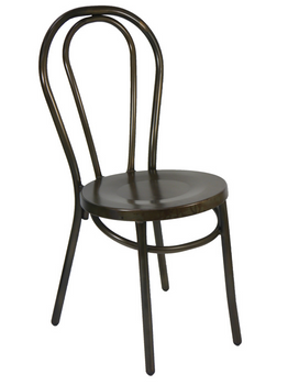 Bentwood Metal No 18 Stackable Dining Chair Replica Thonet Coffee Rust
