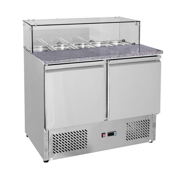 Two Door Salad Marble Prep Top (GNS900E)