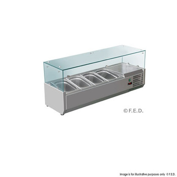 Deluxe Stainless Steel Pizza, Salad, Sandwich Top (4 Pans) (VRX1200/380)