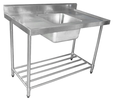 1200mm Single Sink with Splashback and Adjustable Pot Rack (06-1200L )