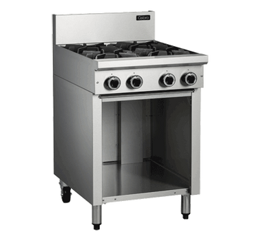 Cobra C6D 4 Burner Gas Cooktop On Open Cabinet Base