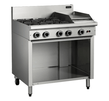 Cobra C9C 4 Burner Gas Cooktop with 300mm Griddle on Open Cabinet Base