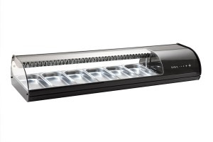 Sushi Display Fridge with Cross Fin Coil