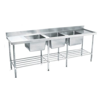 Simply Stainless Triple Bowl Sink Bench