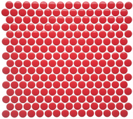 Roca CC Mosaics Penny Round Bright Red Pepper 12 x 12 Mosaic UFCC139-12M