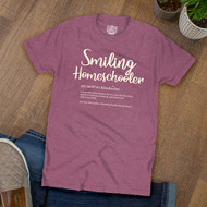 Smiling Homeschooler T shirt - Heather Grape