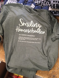Smiling Homeschooler T-shirt ARMY GREEN - Size XL - FREE SHIPPING