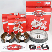 WATER GROOVED FRONT & REAR BRAKE SHOES & SPRINGS SET 1986-1997 Honda FourTrax TRX 200 SX, D, L, Type II ATVs