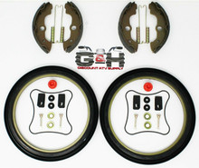Quality FRONT BRAKE REBUILD KIT (Grooved Front Shoes, Springs, Hardware) for 1988-2000 Honda TRX 300 4x4 Fourtrax